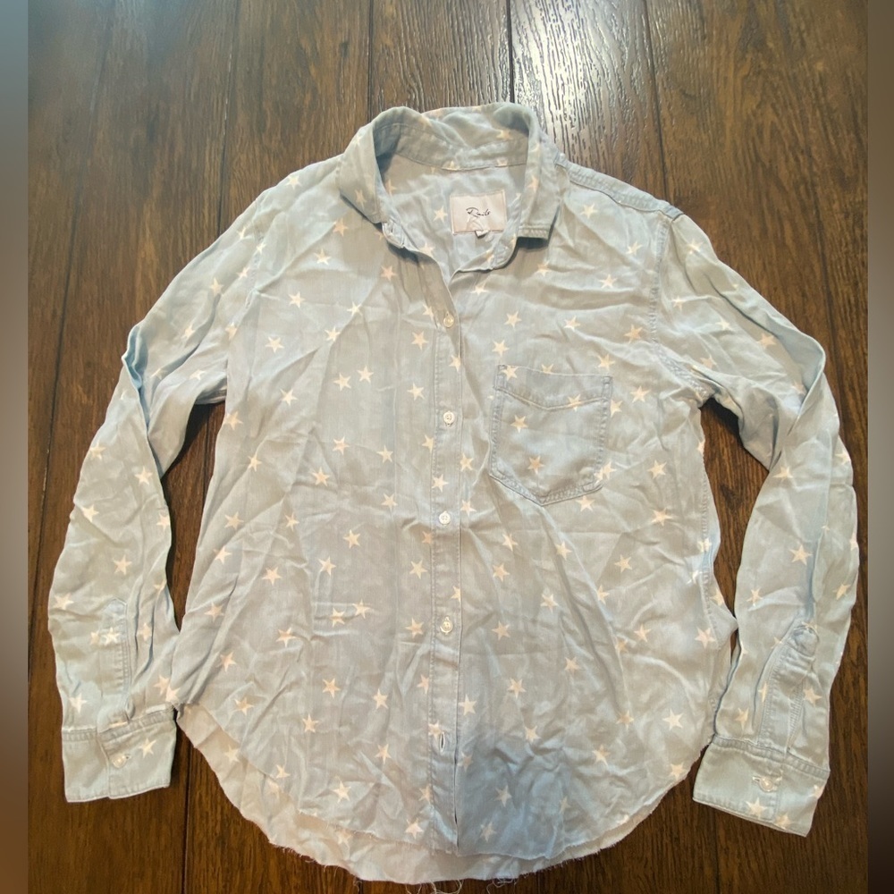 Rails Star Long Sleeve Denim Shirt Size Small B14